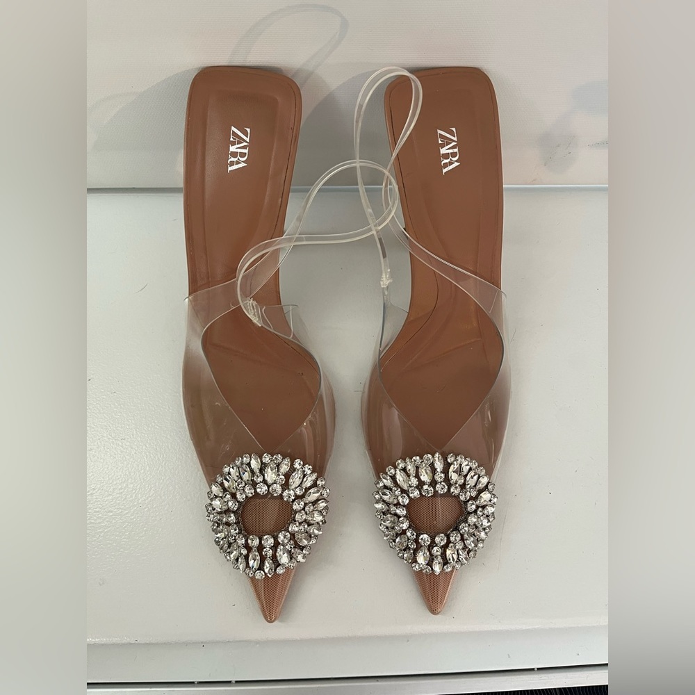 Zara Heels Clear with Pendant
